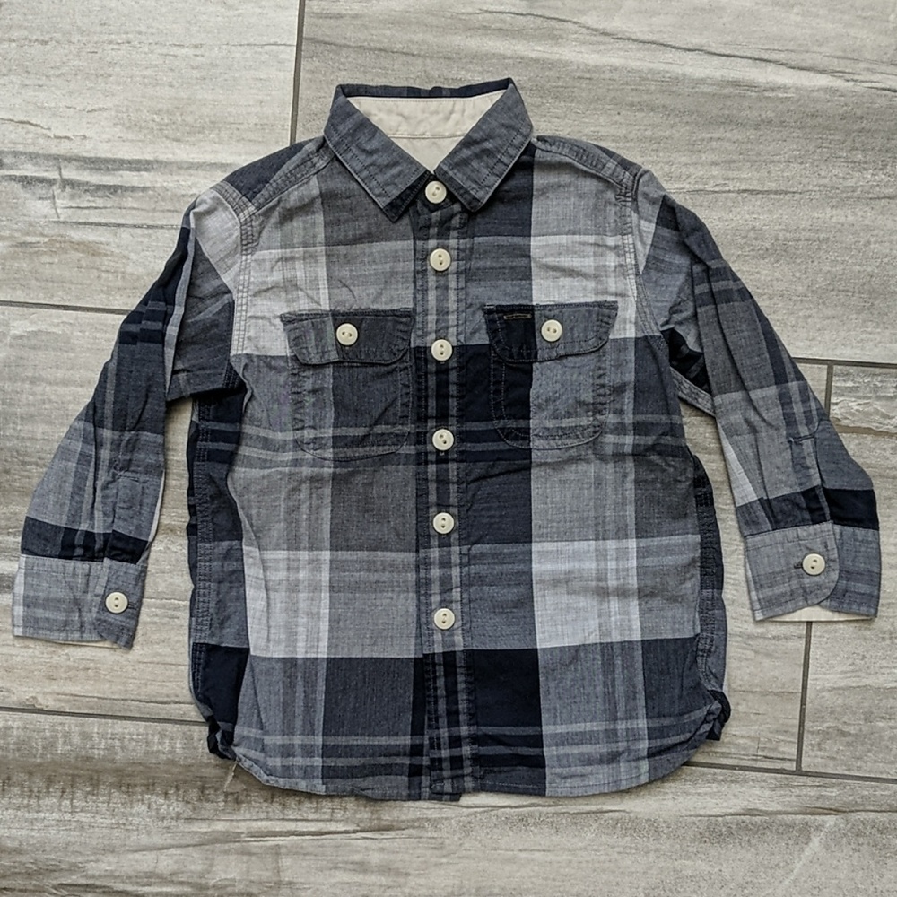 JCrew Crewcuts Button Down Plaid Long-Sleeve Shirt